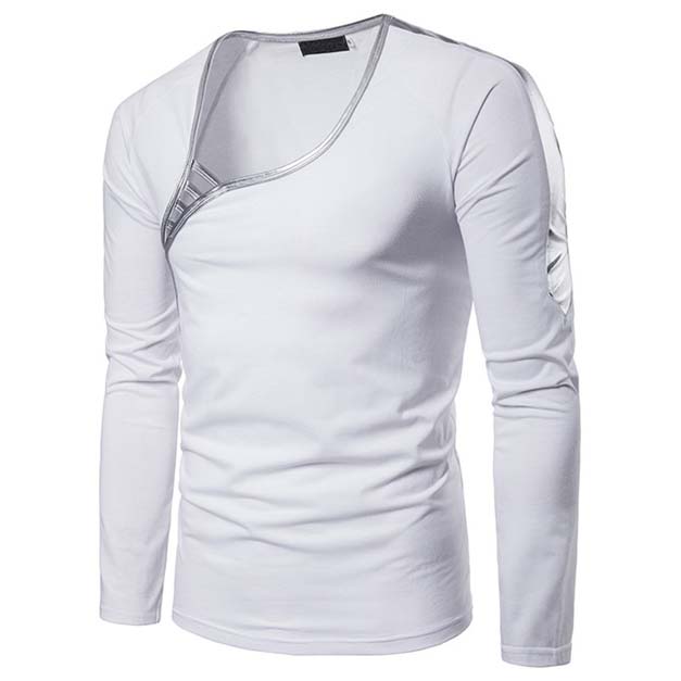 Black Full Sleeve Deep Neck T-Shirt