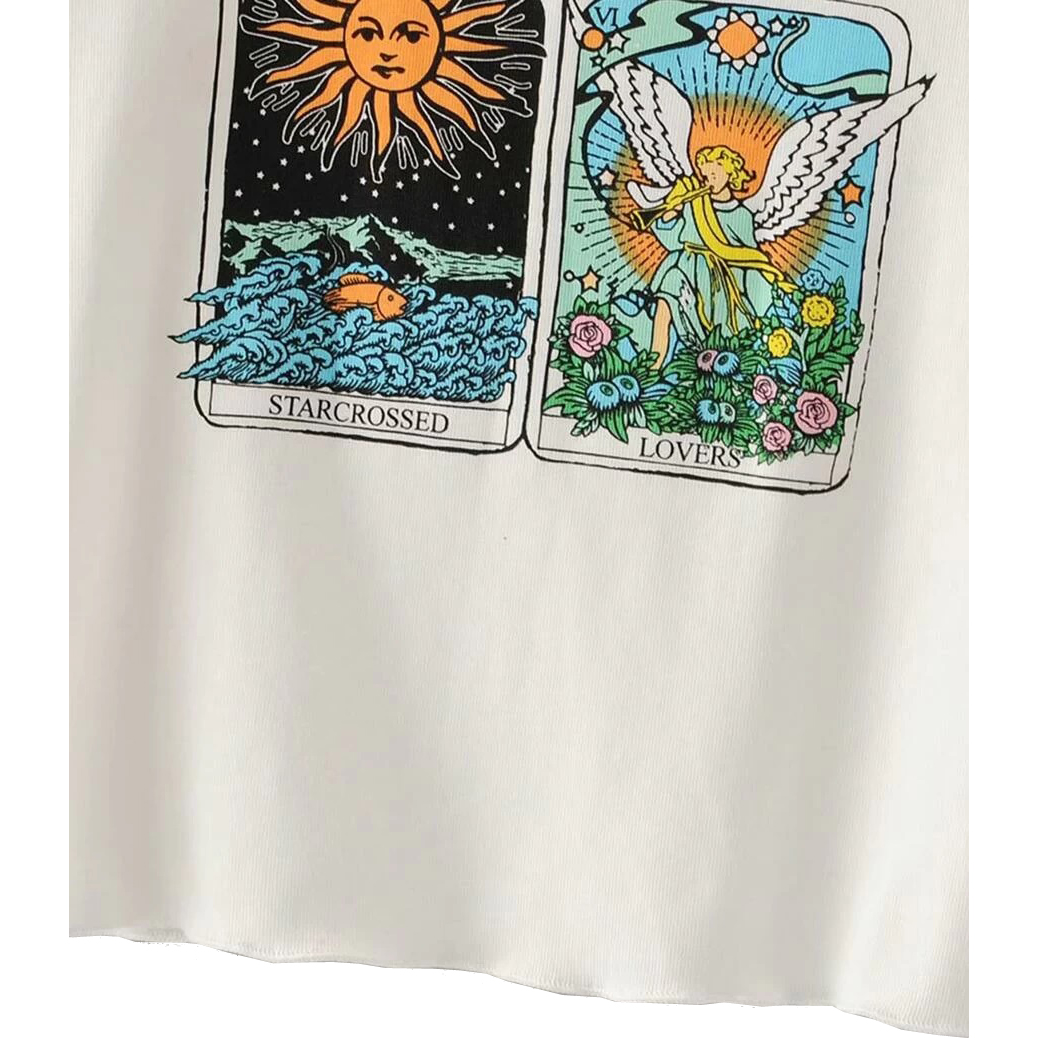 Graphic Print Crop Tee